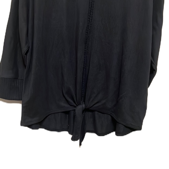 COMO Vintage, V-Neckline, Tie Up Hem, Dolman Sleeves Top, Black, Size XL - Picture 5 of 9